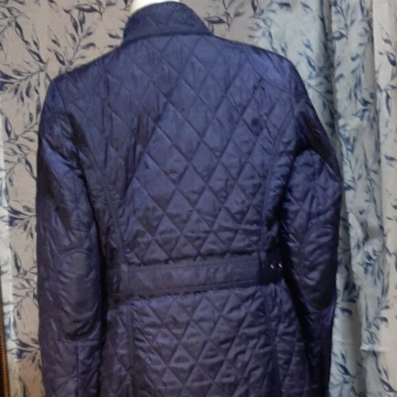 Banana Republic Blue Quilted Coat Size M - Picture 5 of 8